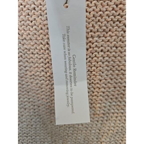 NWT Chico's Pink Space Dye Metallic Shimmer Knit Pullover Sweater Womens Sz 2 LG - Picture 7 of 9